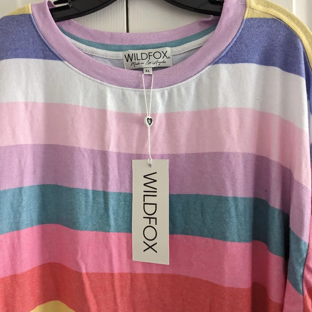 WILDFOX Rainbow Sorbet Roadtrip Sweatshirt Oversized